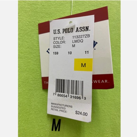 U.S. Polo Assn Men's Short Sleeve Crew Neck T-Shirt Green Medium - New With Tags - Picture 4 of 4